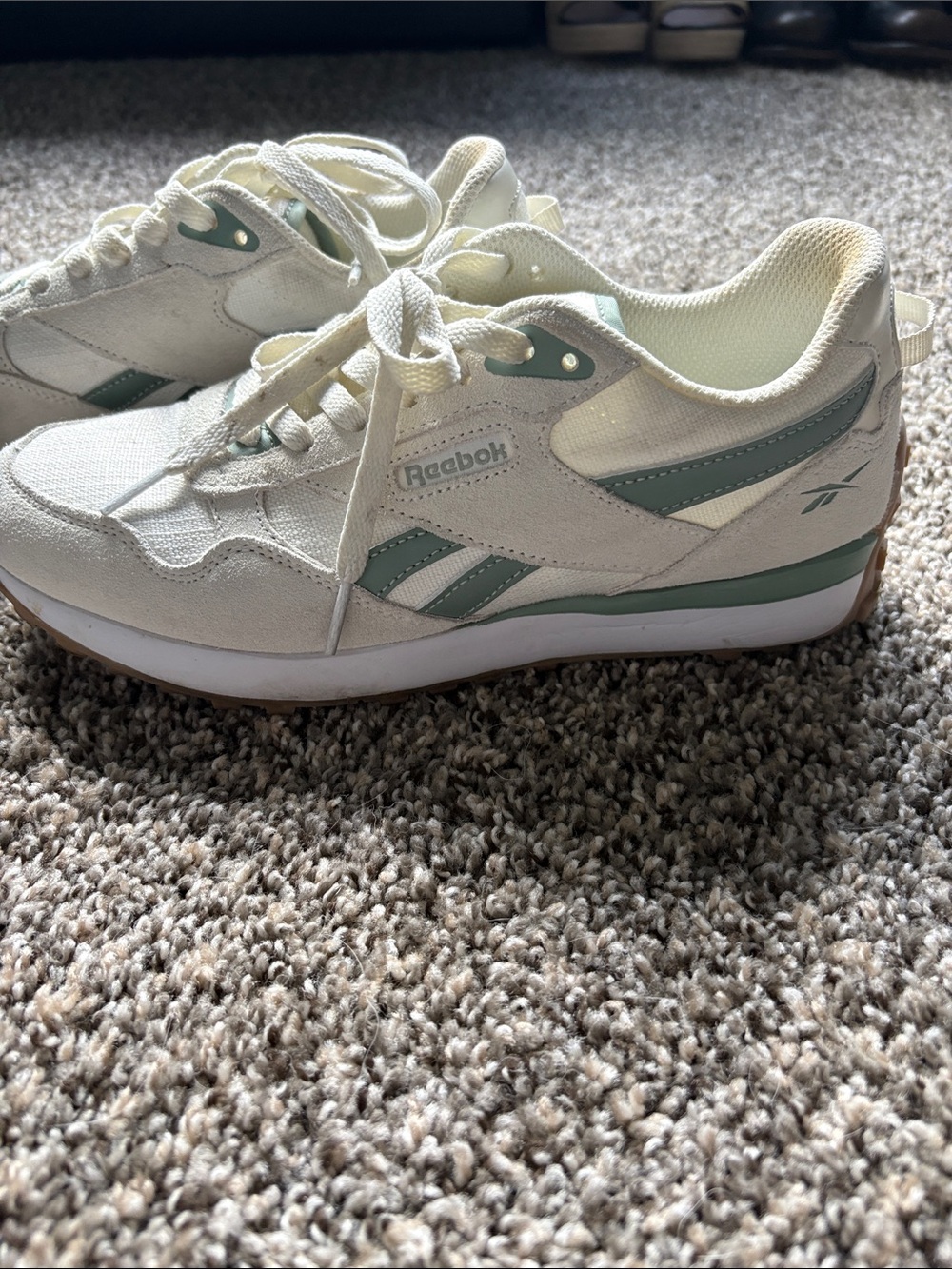 Reebok Women Cream & Sage Green Retro Sneakers